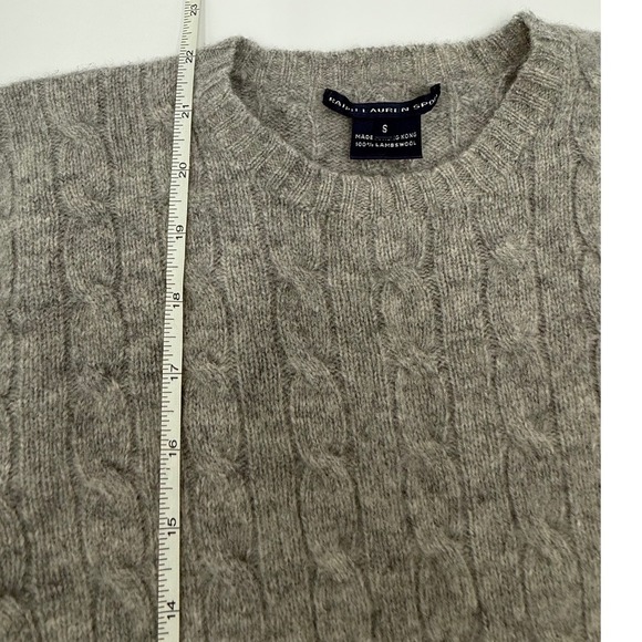 Ralph Lauren Sport Grey Cable Knit Sweater - 100% Lambswool - Women's Small - Picture 6 of 7